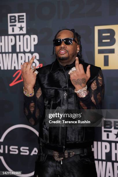 Fivio Foreign attends the BET Hip Hop Awards 2022 on September 30, 2022 in Atlanta, Georgia.