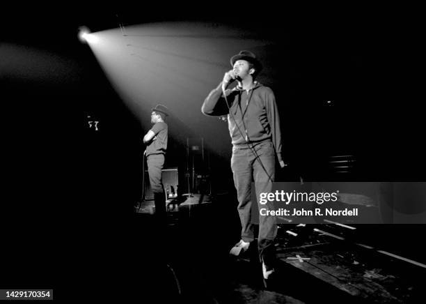 American rapper Darryl "DMC" McDaniels and rapper, producer, DJ and television personality Joseph "Run" Simmons, of the American hip hop group...