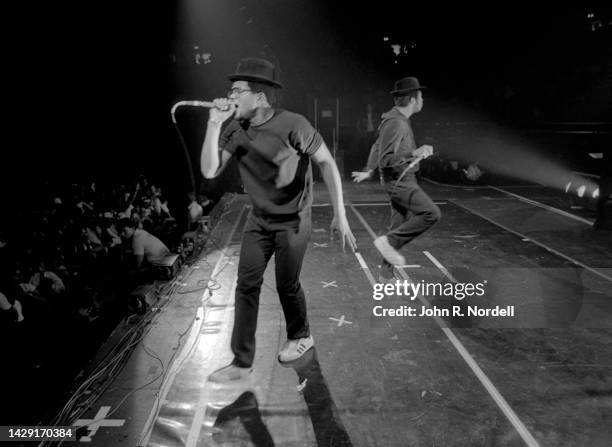 American rapper Darryl "DMC" McDaniels and rapper, producer, DJ and television personality Joseph "Run" Simmons, of the American hip hop group...