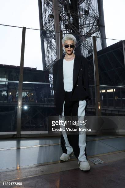 Yamato Inoue attends The Loubi Show II At Eiffel Tower During Paris Fashion Week, on September 30, 2022 in Paris, France.