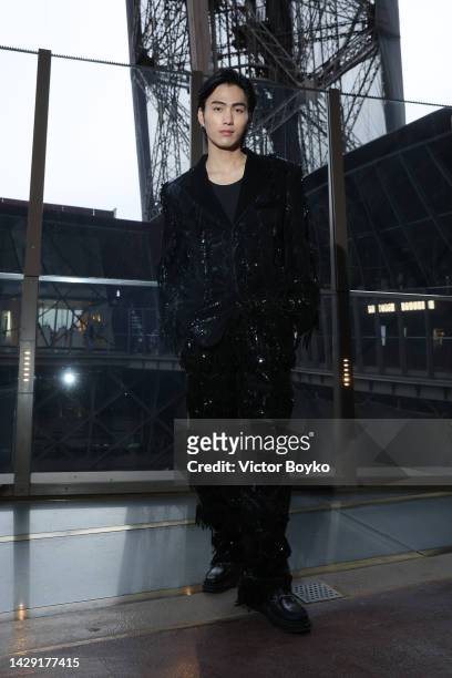Ohira Shuzo attends The Loubi Show II At Eiffel Tower During Paris Fashion Week, on September 30, 2022 in Paris, France.
