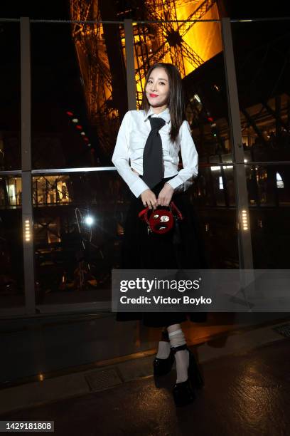 Sandara Park attends The Loubi Show II At Eiffel Tower During Paris Fashion Week, on September 30, 2022 in Paris, France.