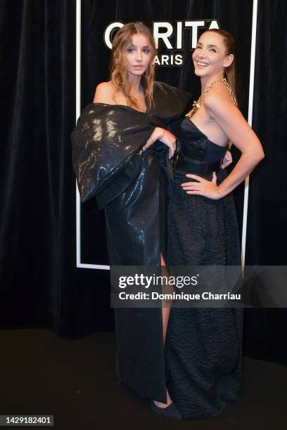 Vittoria de Savoie and her mother Clotide Courau attend the "Carita - Maison De Beaute" Celebration as part of Paris Fashion Week on September 30,...