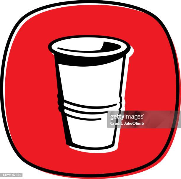 plastikbecher doodle 2 - wegwerfbecher stock-grafiken, -clipart, -cartoons und -symbole