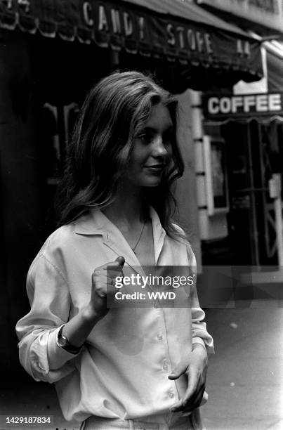 Actress Judi Bowker poses for portraits and discusses her acting experiences after filming "Brother Sun, Sister Moon" on August 2, 1972 in New York...