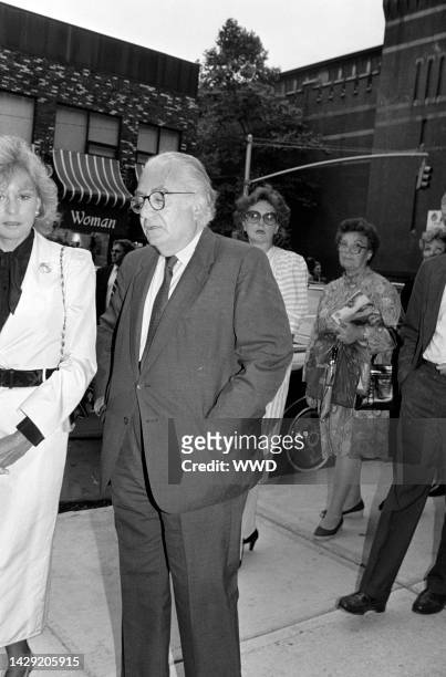 Barbara Walters and Henry Grunwald attend a service at the Church of St. Vincent Ferrer in New York City on September 14, 1983.
