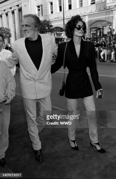 Actor James Caan and Ingrid Hajek at the Los Angeles premiere of Batman Returns at Mann's Chinese Theatre on June 16th, 1992.