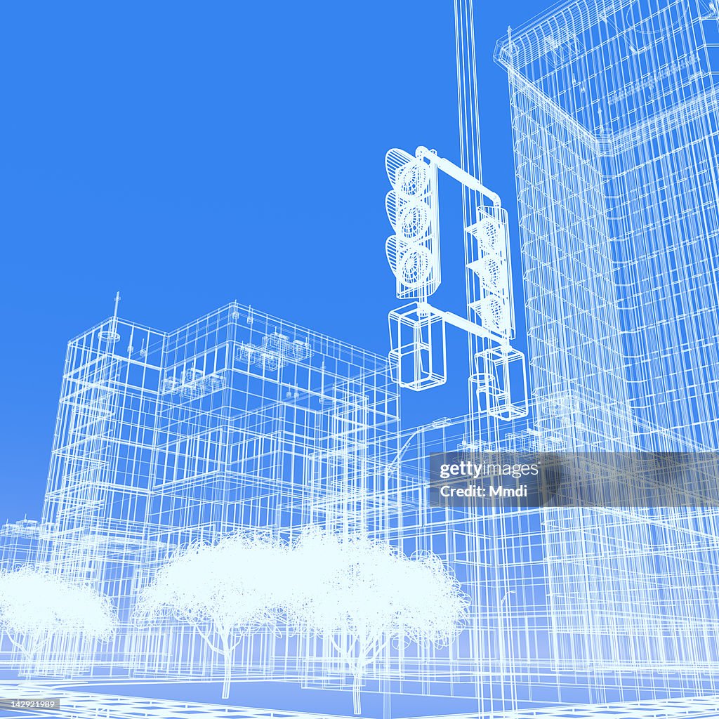 2d Wireframe Building Wireframe Buildings High-Res Vector Graphic - Getty Images