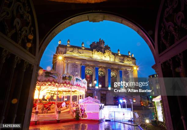 opera house during christmas - lille france stock pictures, royalty-free photos & images