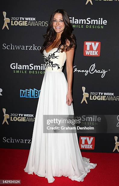 Jolene Anderson arrives at the 2012 Logie Awards at the Crown Palladium on April 15, 2012 in Melbourne, Australia.