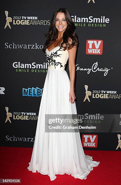 Jolene Anderson arrives at the 2012 Logie Awards at the Crown Palladium on April 15, 2012 in Melbourne, Australia.