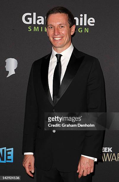 Rove McManus arrives at the 2012 Logie Awards at the Crown Palladium on April 15, 2012 in Melbourne, Australia.