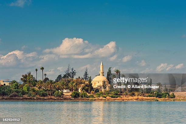 hala sultan tekke mosque - cyprus stock pictures, royalty-free photos & images