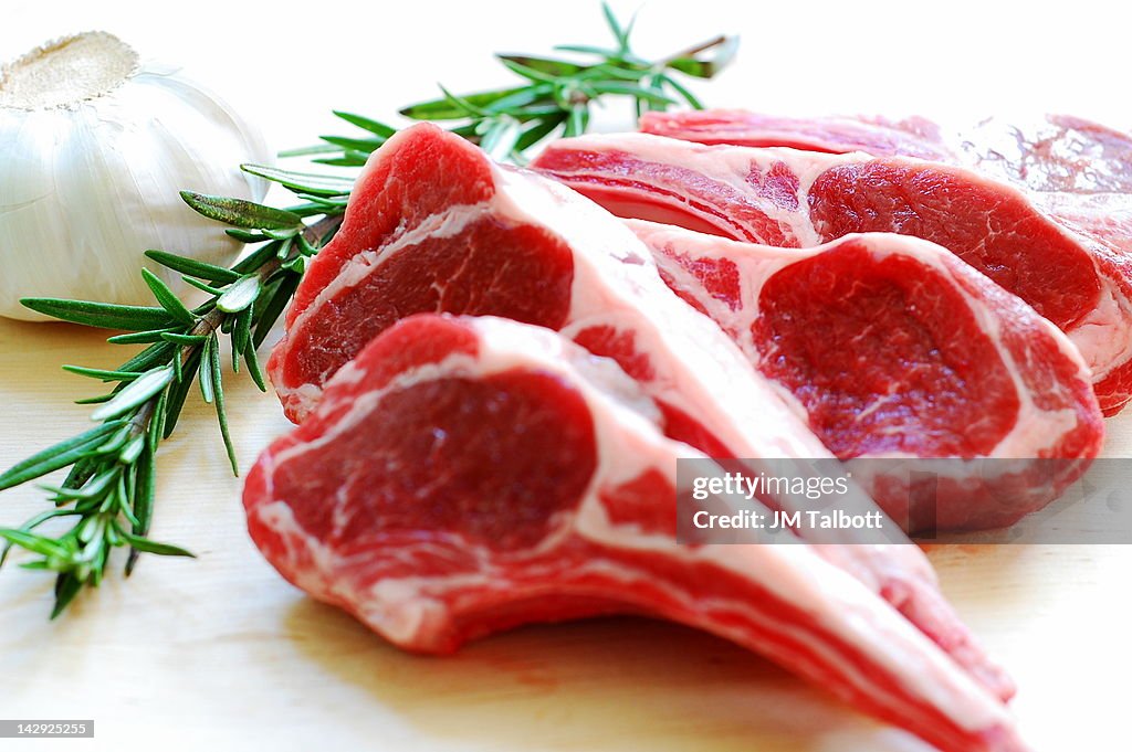 Lamb chops and rosemary
