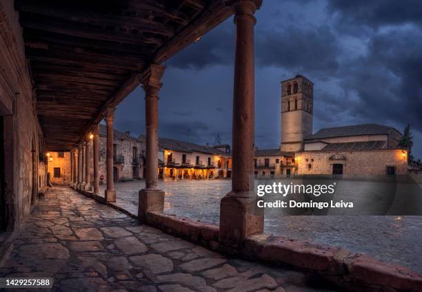 pedraza main square. segovia province. castilla y leon. spain - segovia stock pictures, royalty-free photos & images