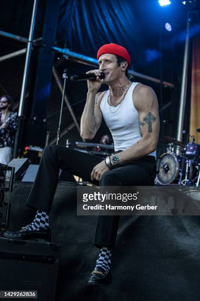 David Shaw of the band The Revivalists performs at the 2022 Ohana Music Festival on September 30, 2022 in Dana Point, California.