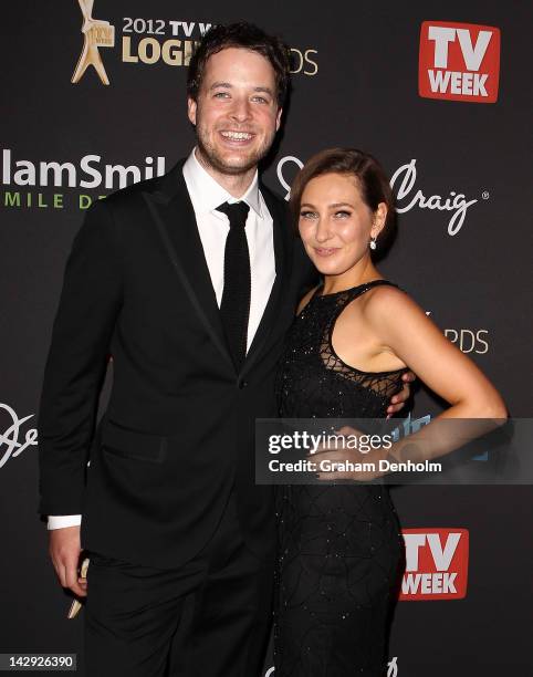 Hamish Blake and Zoe Foster arrive at the 2012 Logie Awards at the Crown Palladium on April 15, 2012 in Melbourne, Australia.