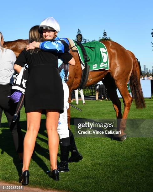 Ethan Brown after riding Smokin' Romans to win Race 7, the Tab Turnbull Stakes, during Turnbull Stakes Day at Flemington Racecourse on October 01,...