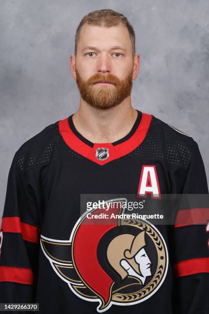 Claude Giroux of the Ottawa Senators poses for his official headshot for the 2022-2023 season on September 21, 2022 at Canadian Tire Centre in...
