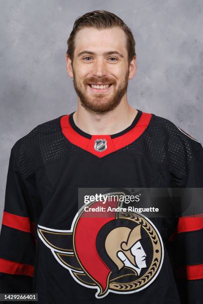 Tyler Motte of the Ottawa Senators poses for his official headshot for the 2022-2023 season on September 21, 2022 at Canadian Tire Centre in Ottawa,...