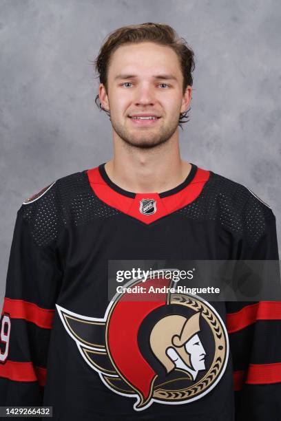 Josh Norris of the Ottawa Senators poses for his official headshot for the 2022-2023 season on September 21, 2022 at Canadian Tire Centre in Ottawa,...