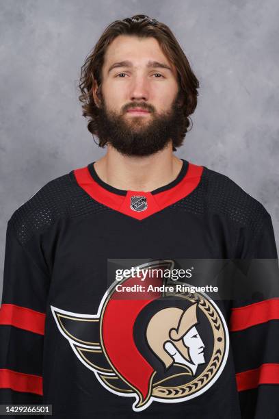 Mark Kastelic of the Ottawa Senators poses for his official headshot for the 2022-2023 season on September 21, 2022 at Canadian Tire Centre in...