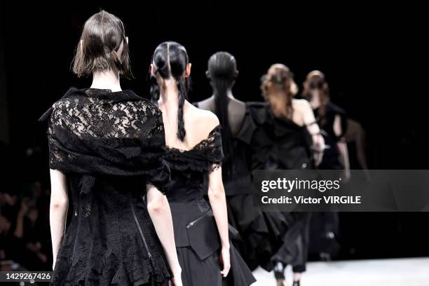 France A model walks the runway during the Yohji Yamamoto Ready to Wear Spring Summer 2023 show as part of the Paris Fashion Week on September 30th,...