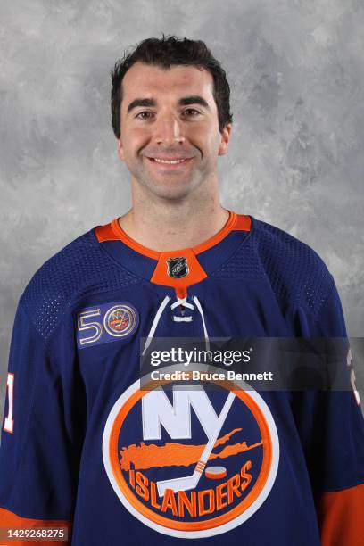 Kyle Palmieri of the New York Islanders poses for his official headshot for the 2022-23 season on September 21, 2022 at the Northwell Health Ice...