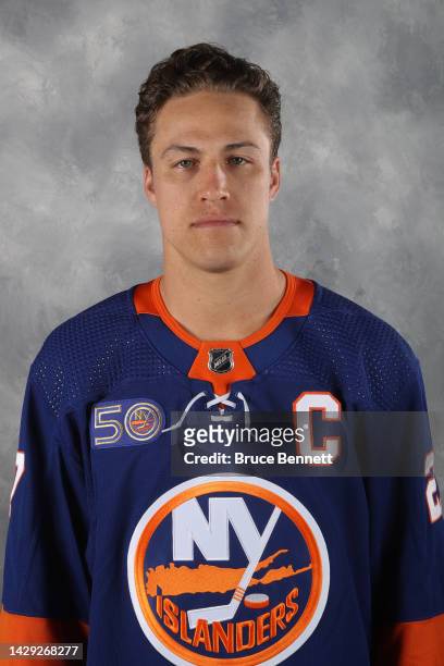 Anders Lee of the New York Islanders poses for his official headshot for the 2022-23 season on September 21, 2022 at the Northwell Health Ice Center...