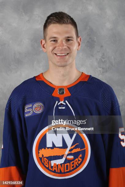 Kenneth Appleby of the New York Islanders poses for his official headshot for the 2022-23 season on September 21, 2022 at the Northwell Health Ice...