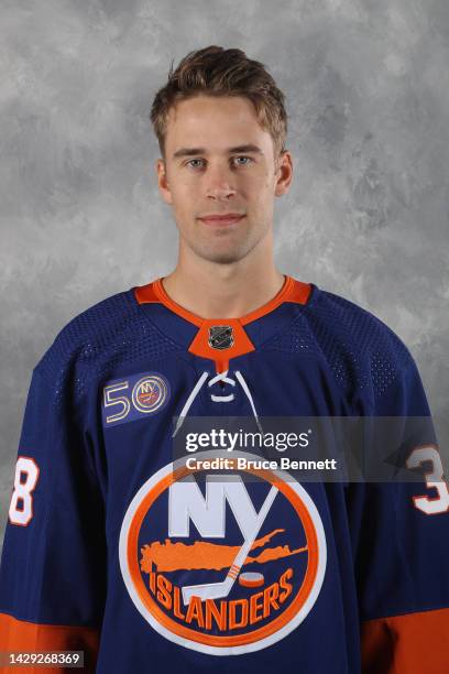 Parker Wotherspoon of the New York Islanders poses for his official headshot for the 2022-23 season on September 21, 2022 at the Northwell Health Ice...