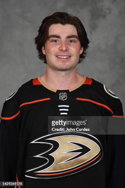 Jamie Drysdale of the Anaheim Ducks poses for his official headshot for the 2022-2023 season on September 20, 2022 at Great Park Ice in Irvine,...