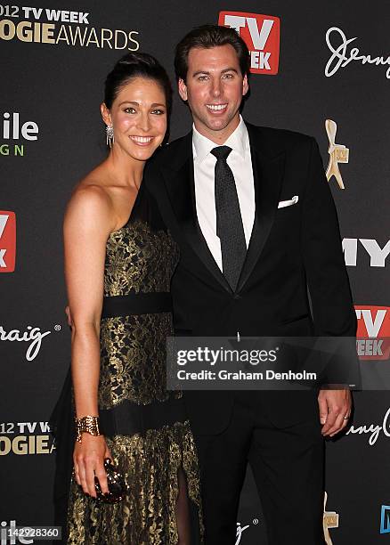 Giaan Rooney and Grant Hackett arrive at the 2012 Logie Awards at the Crown Palladium on April 15, 2012 in Melbourne, Australia.