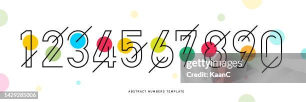 stockillustraties, clipart, cartoons en iconen met abstract numbers template. anniversary numbers template isolated, anniversary icon label, anniversary symbol stock illustration - 2nd anniversary