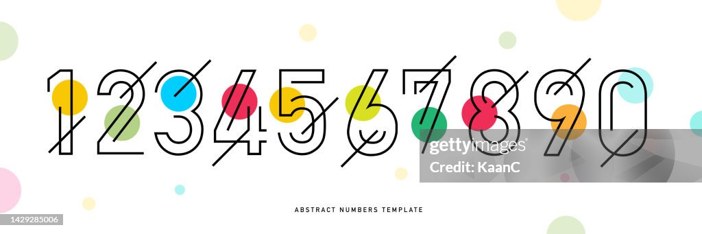Abstract numbers template. Anniversary numbers template isolated, anniversary icon label, anniversary symbol stock illustration