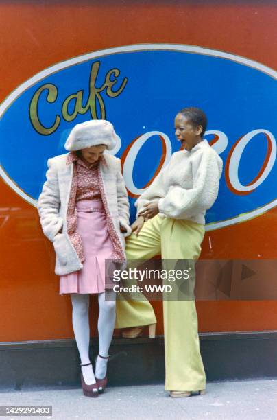 Toukie Smith and a model pose in looks from Digits fall collection in New York's Garment District.