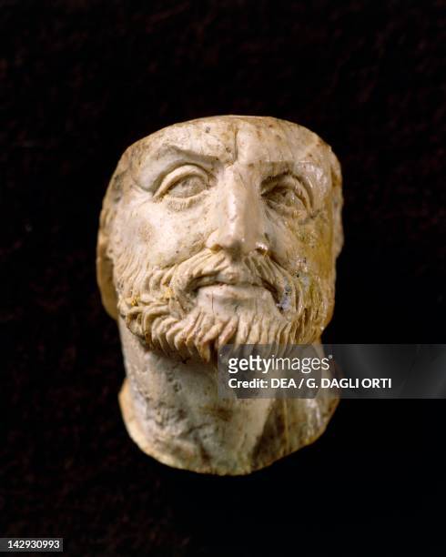 Head of Philip II of Macedon, ivory carving from the tomb of Vergina, Greece. Greek civilization, 4th Century BC. Tessalonica, Museo Archeologico