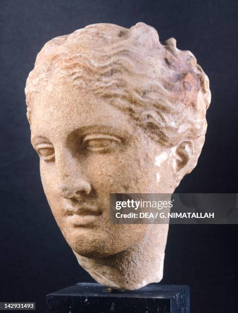 Head of Goddess Igea, attributed to Skopas , sculpture from Tegea in Arcadia . Greek Civilization, mid 4th Century BC. Athens, Ethnikó Arheologikó...