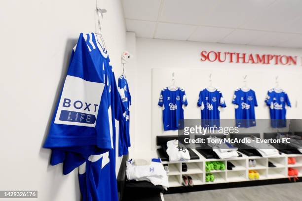 General view of the away dressing room before the Premier League match between Southampton FC and Everton FC at Friends Provident St. Mary's Stadium...