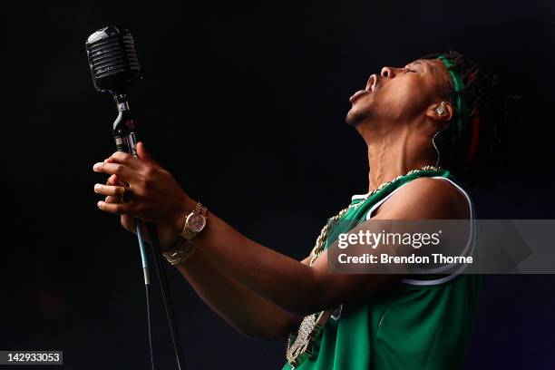 Lupe Fiasco performs live on stage during Supafest 2012 at ANZ Stadium on April 15, 2012 in Sydney, Australia.