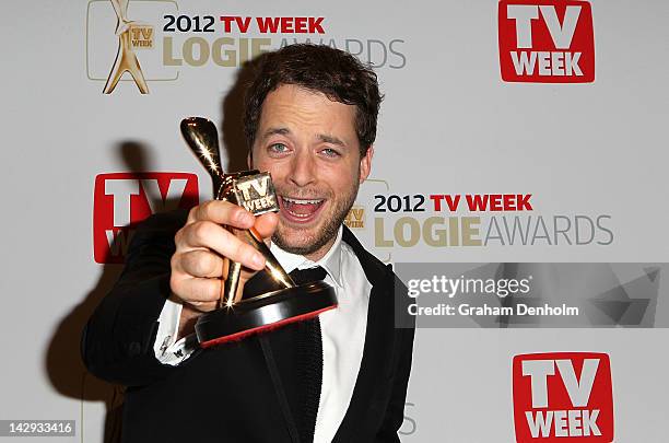 Hamish Blake poses after winning the Gold Logie at the 2012 Logie Awards at the Crown Palladium on April 15, 2012 in Melbourne, Australia.