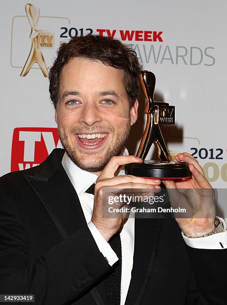 Hamish Blake poses after winning the Gold Logie at the 2012 Logie Awards at the Crown Palladium on April 15, 2012 in Melbourne, Australia.