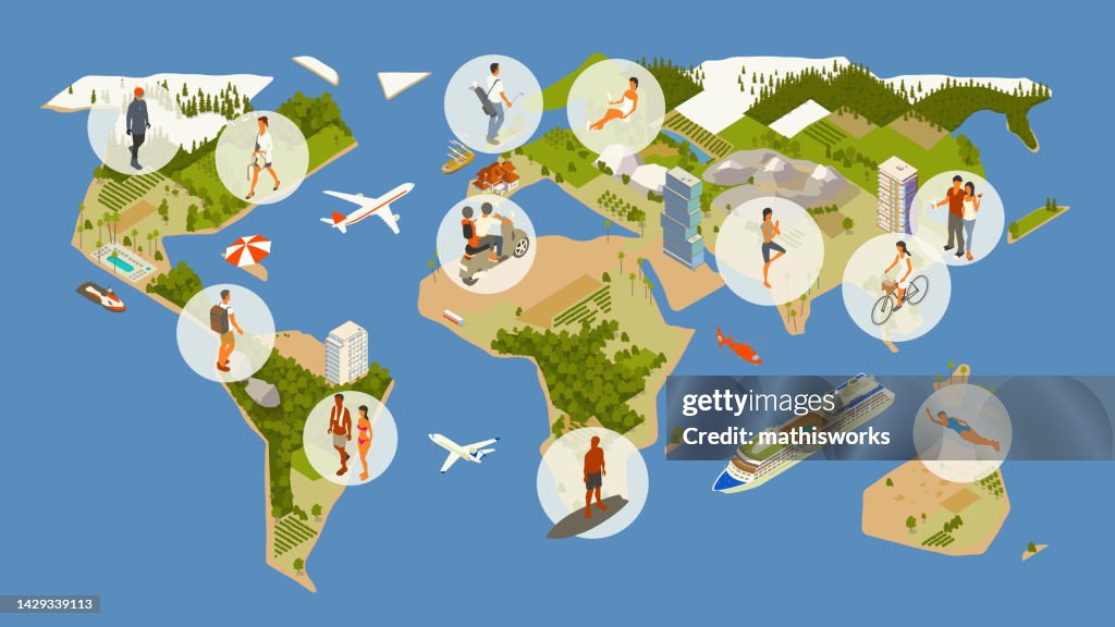 World travel illustration