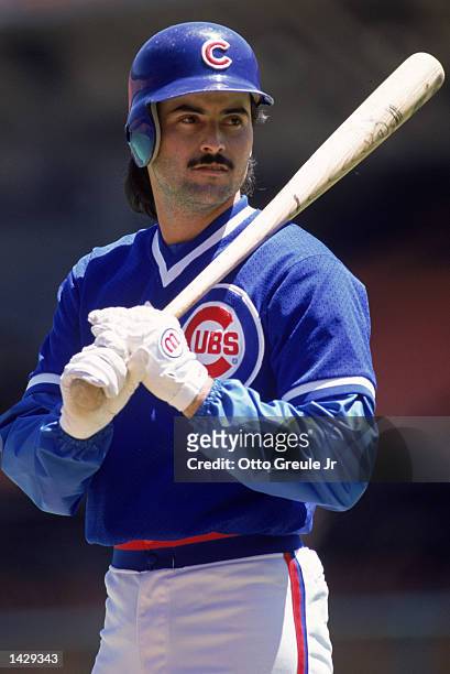 Rafael Palmeiro of the Chicago Cubs prepares to bat during their game against the San Francisco Giants at Candlestick Park in San Francisco,...