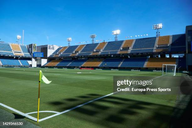 General view of stadium during the spanish league, La Liga Santander, football match played between Cadiz CF and Villarreal CF at Nuevo Mirandilla...