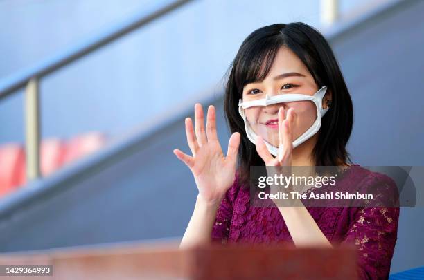 Princess Kako of Akishino attends the Japan Deaf U-18 Athletics Championships at Komazawa Olympic Park Stadium on October 1, 2022 in Tokyo, Japan.