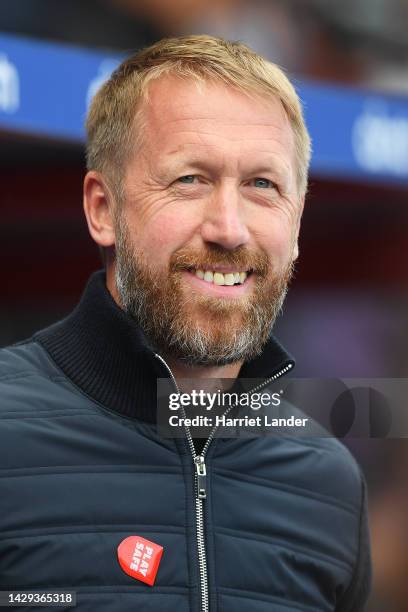 Graham Potter, Manager of Chelsea reacts prior to the Premier League match between Crystal Palace and Chelsea FC at Selhurst Park on October 01, 2022...