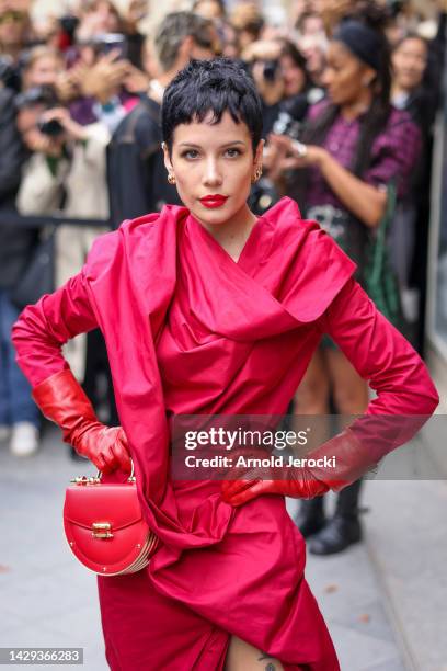 Halsey attends the Paris Fashion Week - Womenswear Spring/Summer 2023 - Day Six on October 01, 2022 in Paris, France.