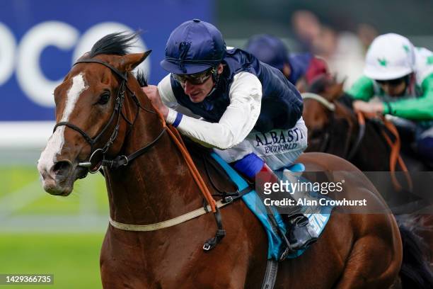 Adam Kirby riding Rohaan win The John Guest Racing Bengough Stakes at Ascot Racecourse on October 01, 2022 in Ascot, England.