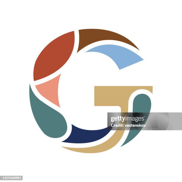modern colourful block alphabets vector illustration - g logo stock illustrations
